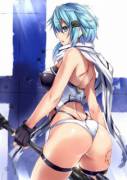Shinon has a perfect booty. (Sword Art Online)