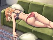 Crashed on the couch [swimsuit]