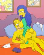 Marge riding Homer's half brother Herb (Sfan)