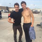 Ansel Elgort with Theo James - Actors
