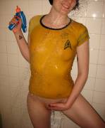 Xpost from r/daresgonewild, dare #7 wet t shirt contest: planet inhabitants seem to exist in a constant state of dripping wetness, I must follow the prime directive and attempt to (f)it in