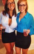 At the office party (XPost from r/WomenWearingShirts)