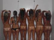 5 wild girls and 1 shy girl take a shower
