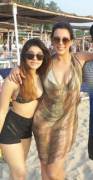 Former babe now MILF Pooja Bedi posing with her super hot daughter!!