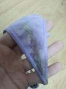 [Grool] My Teeny Tiny purple g-string got a little wet today