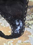 Check out my creampied black thong that I've hiked 60+ miles in on my AT thru hike. Hope you like them ;)