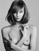 Karlie Kloss topless black and white