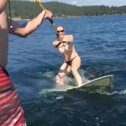 Chelsea Handler Waterskiing Topless