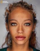 "According to National Geographic, this is what the average human will look like in 2050" .. Totally would