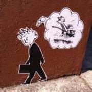 A bittersweet graffiti "cartoon" that I think resonates with all of us here.