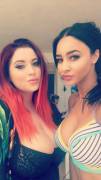 Lucy Collett and Courtnie Quinlan together in Tenerife