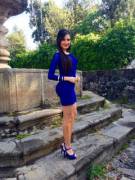Massiel Carrillo - Blue bodycon minidress [2 pics]