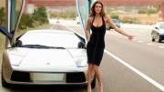 Hitchhiking Lady, Nice Lamborghini