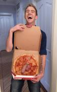 Very happy pizza dude