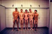 Four Showers for Five Men ... Who's Going to Share?