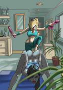 Rosalina working out with Wii Fit Trainer