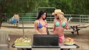Riley Steele and Katrina Jade get frisky during a barbecue