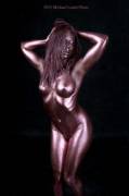 I cover my whole body &amp; hair with metallic bronze paint