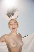 Miley Cyrus Topless with Bunny Ears