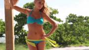 [GIF] Charlotte McKinney blue bikini photoshoot - long, HQ