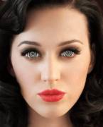 Katy Perry with animated spiral eyes