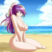 Princess Cadance at the nudist beach (Artist: ZantyARZ)