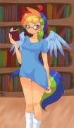 Egghead Rainbow Dash [winged/tailed_humanization] (artist:average-hanzo)