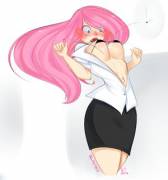 Fluttershy gets a busty surprise(artist omgproductions)