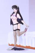 Octavia taking off maid lingerie (artist:scorpdk)