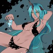 Chrysalis, chilling in her bikini (artist: ShotaconYhin)
