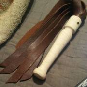 Made a basic flogger with curly maple and pinned the falls in so they'll never come out... ever...