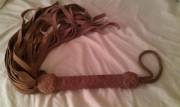 Put this piece of suede to good use -my first flogger.