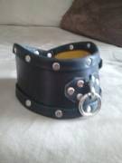 Leather posture collar I made. suede lined.