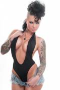 Christy Mack in a sexy body suit