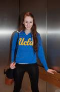 UCLA student in elevator