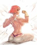 Yukina really needs to be careful of how hard she flexes (The-Bow) [Kabaneri of the Iron Fortress]