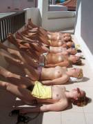 A group of girls getting some sun