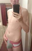 Hey guys, couple of pictures showing off my jockstrap. Let me know what you think!