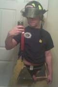 Fireman showing his jock