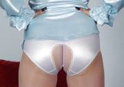 Rather unusual: crotchless satin panties