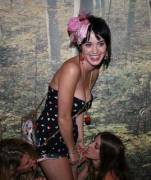 Katy Perry getting her thong removed by two girls