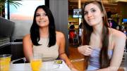 Eva Celeste &amp; Violet Starr flashing in restaurant [x-post /r/NSFW_HTML5]