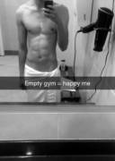 "Empty gym = happy me"