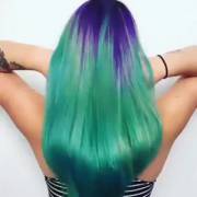Showing off her sexy colored hair [found on /r/GirlsWithNeonHair]