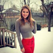 Claire Abbott in the snow
