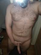 Me, naked, hard, hairy and proud! Comments/pms welcome :)