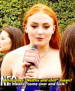Sophie Turner Showing Her Familiarity With Netflix-and-Chill