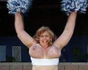 Curvy Sharon cheerleader