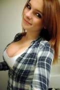 Cleavage in flannel.