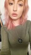 [Self post] pink hair, septum clicker, and my sweet as baphomet medallion.